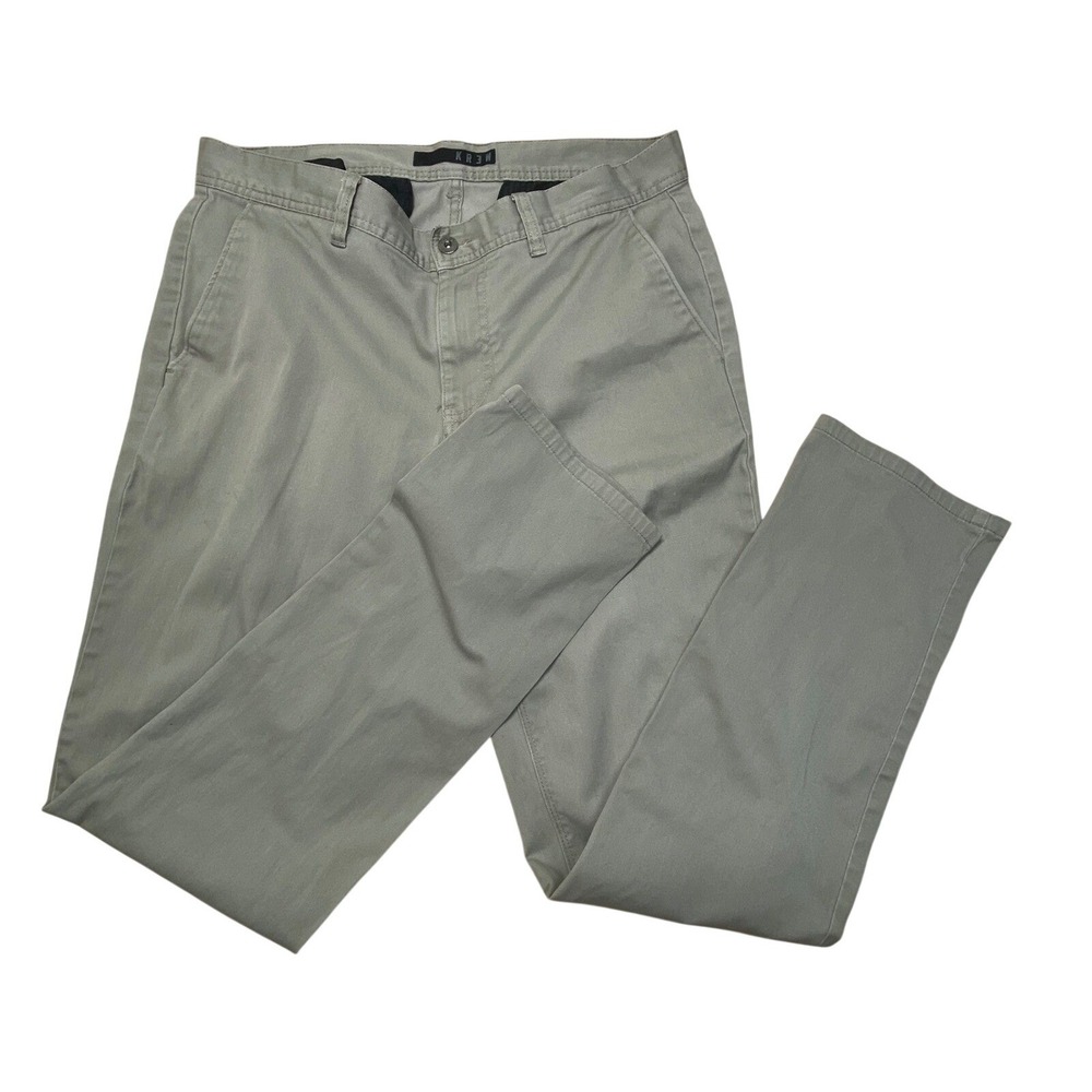 Krew Denim K Slim Pants Mens 34x30 Beige Tan Skate Chino Streetwear Y2K casual